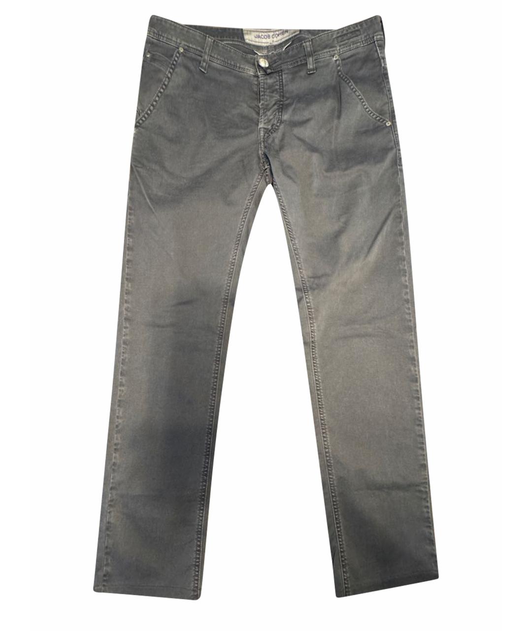 JACOB COHEN Серые хлопковые прямые джинсы, фото 1
