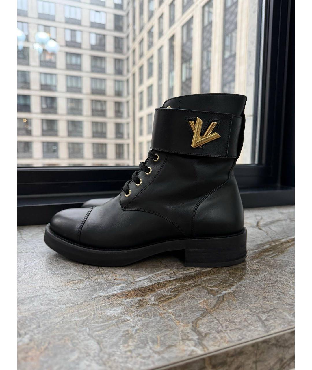 LOUIS VUITTON Черные кожаные ботинки, фото 7