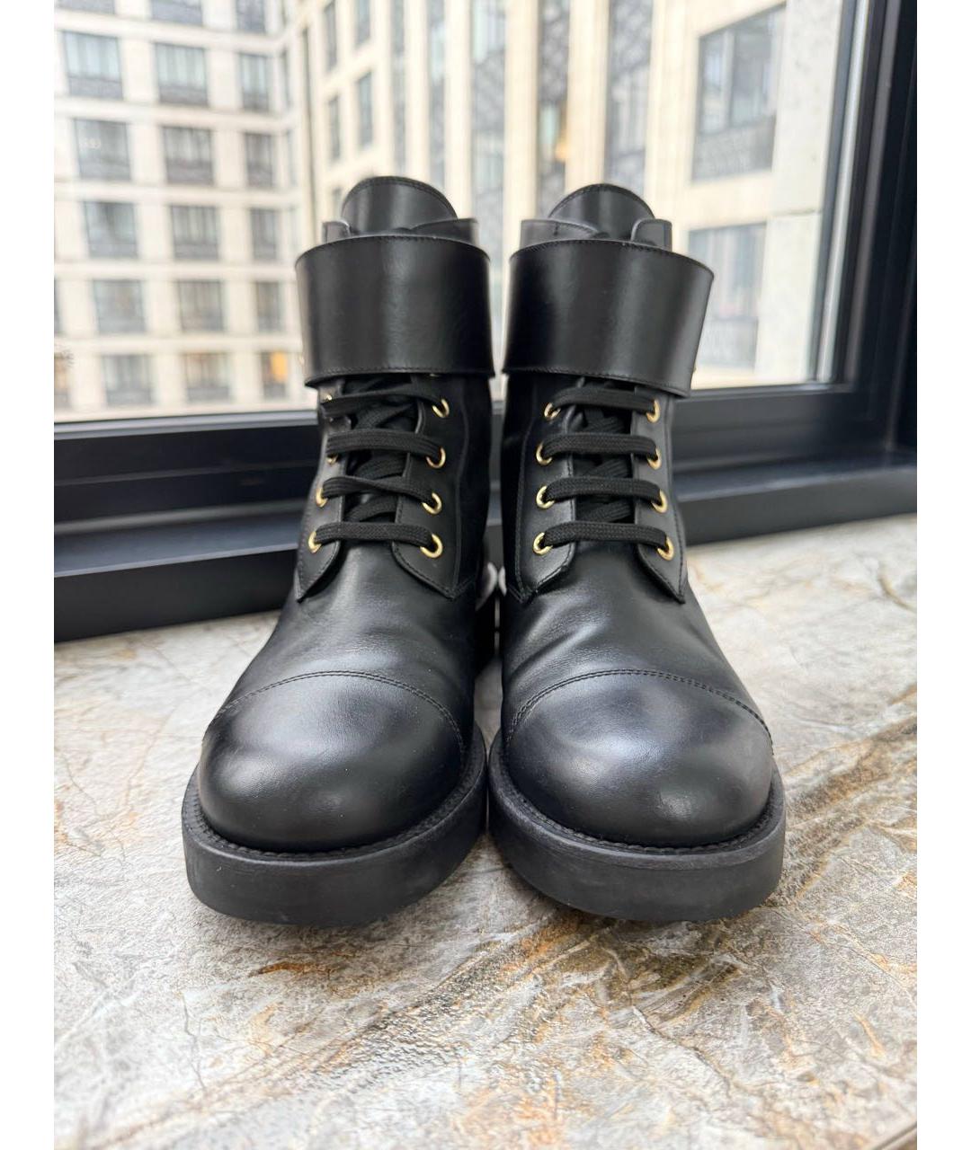 LOUIS VUITTON Черные кожаные ботинки, фото 2