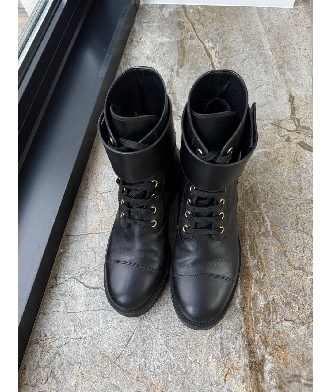LOUIS VUITTON Черные кожаные ботинки, фото 3