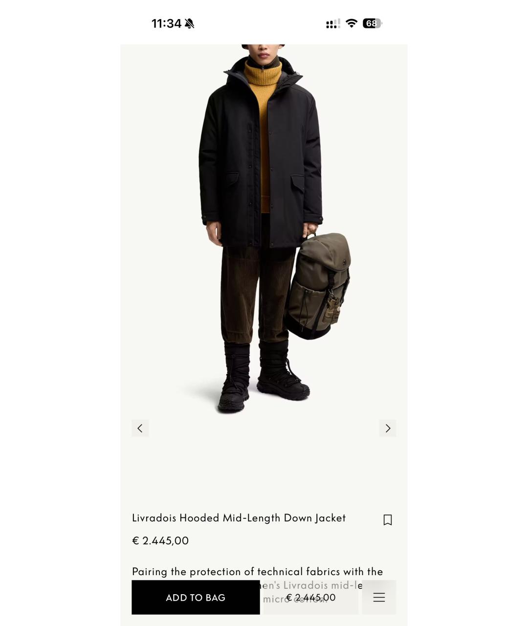 MONCLER Черный полиэстеровый пуховик, фото 8