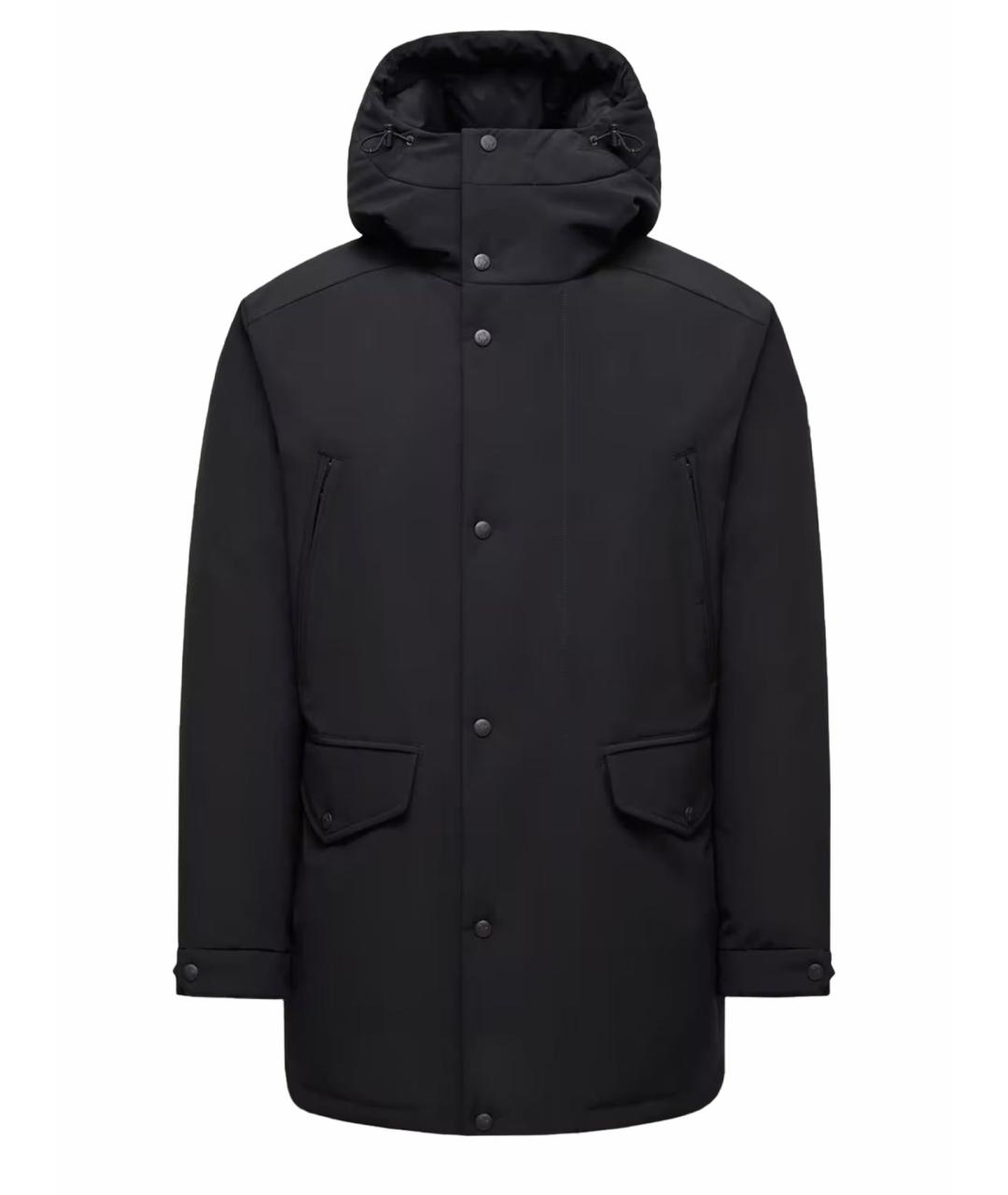 MONCLER Черный полиэстеровый пуховик, фото 1