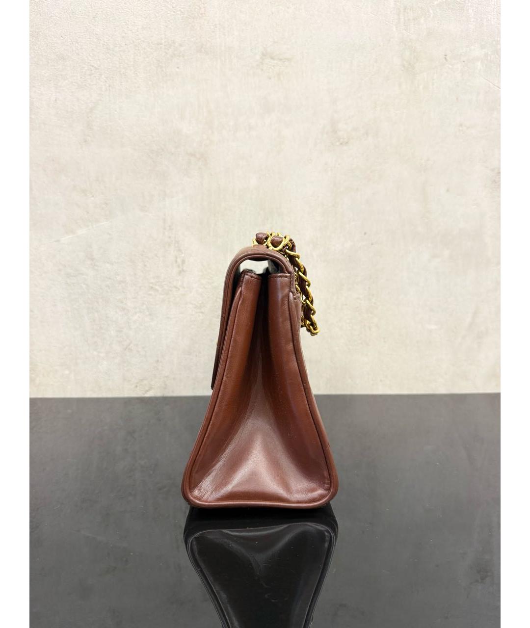 CHANEL Бордовая кожаная сумка с короткими ручками, фото 2