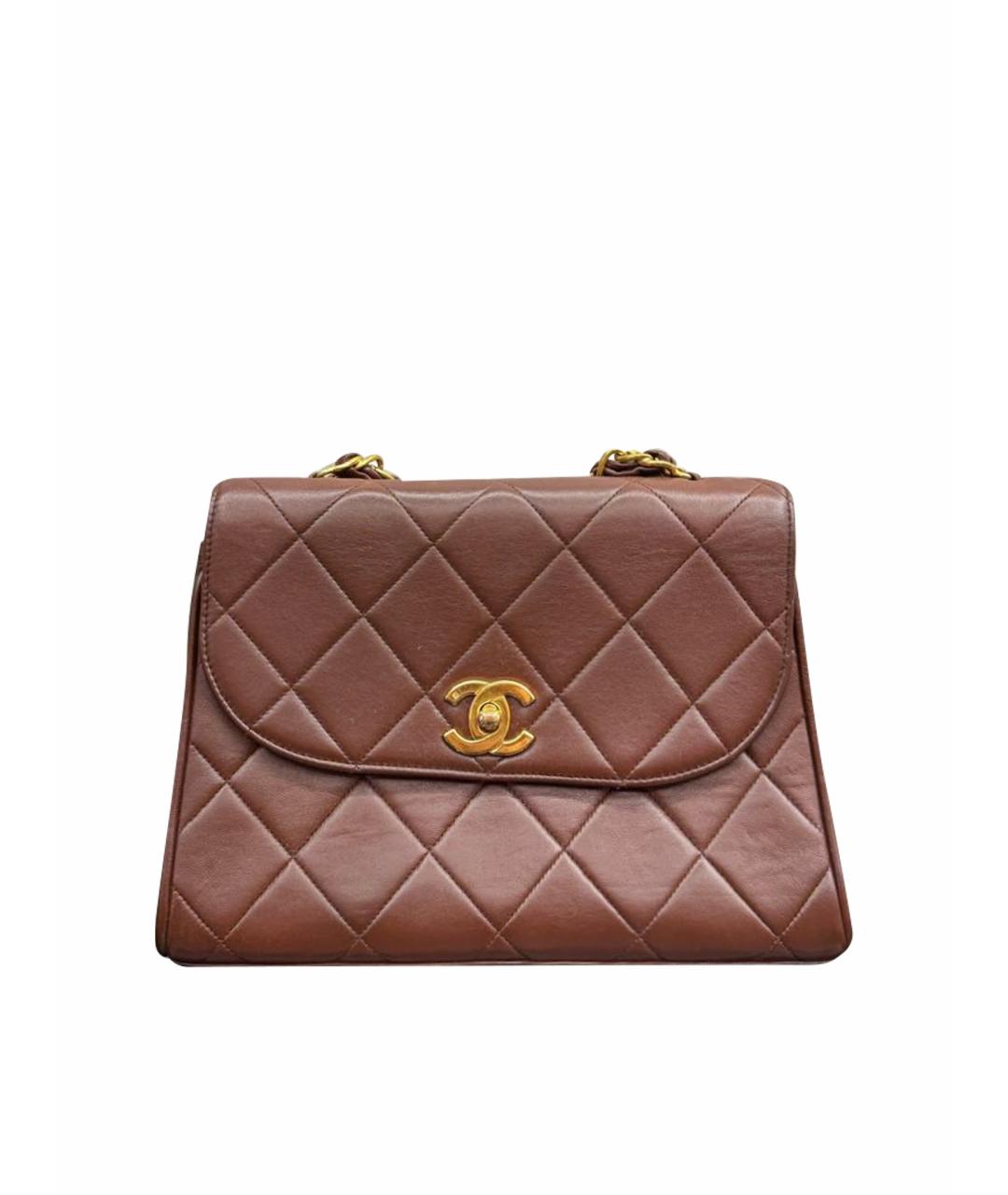 CHANEL Бордовая кожаная сумка с короткими ручками, фото 1