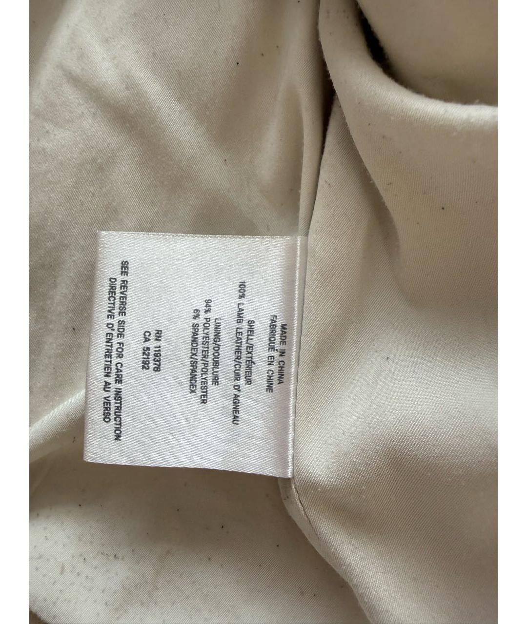 HELMUT LANG Бежевая кожаная куртка, фото 6