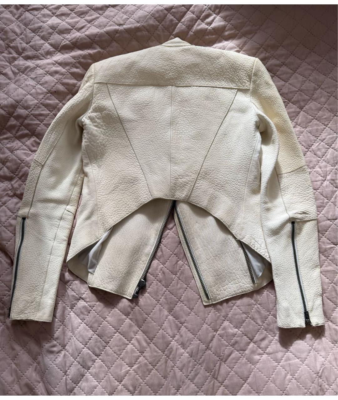 HELMUT LANG Бежевая кожаная куртка, фото 2