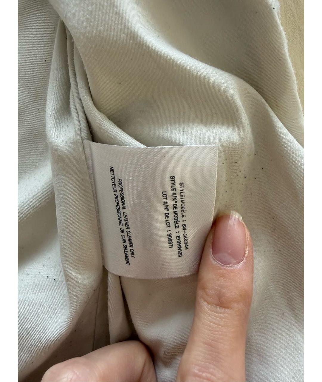 HELMUT LANG Бежевая кожаная куртка, фото 7