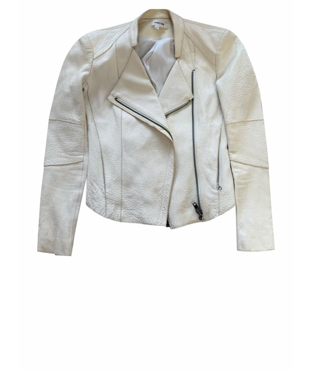 HELMUT LANG Бежевая кожаная куртка, фото 1