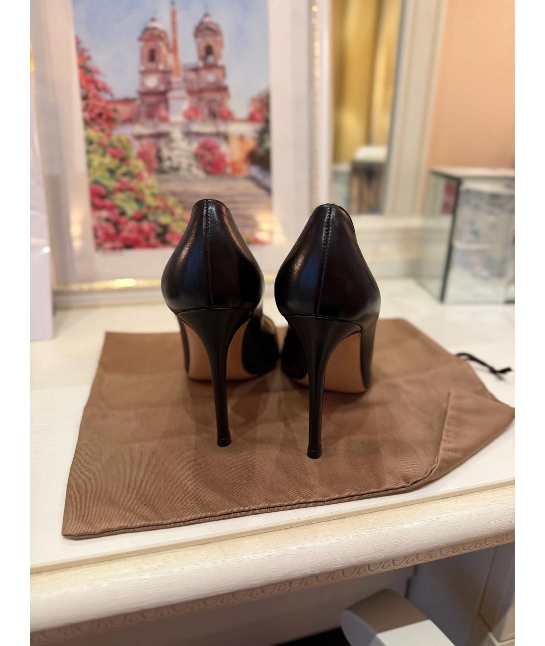 GIANVITO ROSSI Черные кожаные туфли, фото 4