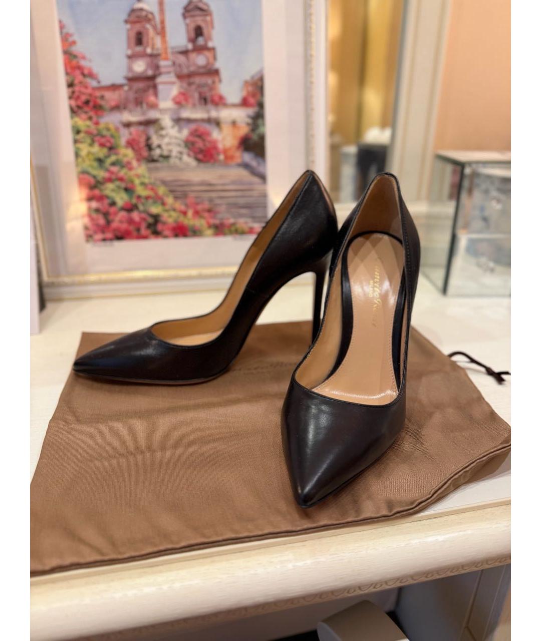 GIANVITO ROSSI Черные кожаные туфли, фото 5