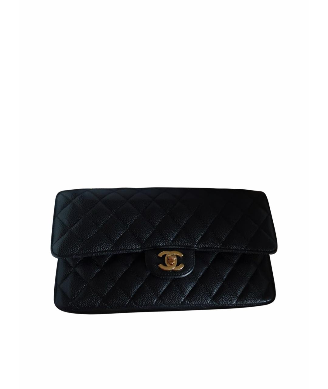 CHANEL Черная кожаная сумка с короткими ручками, фото 1