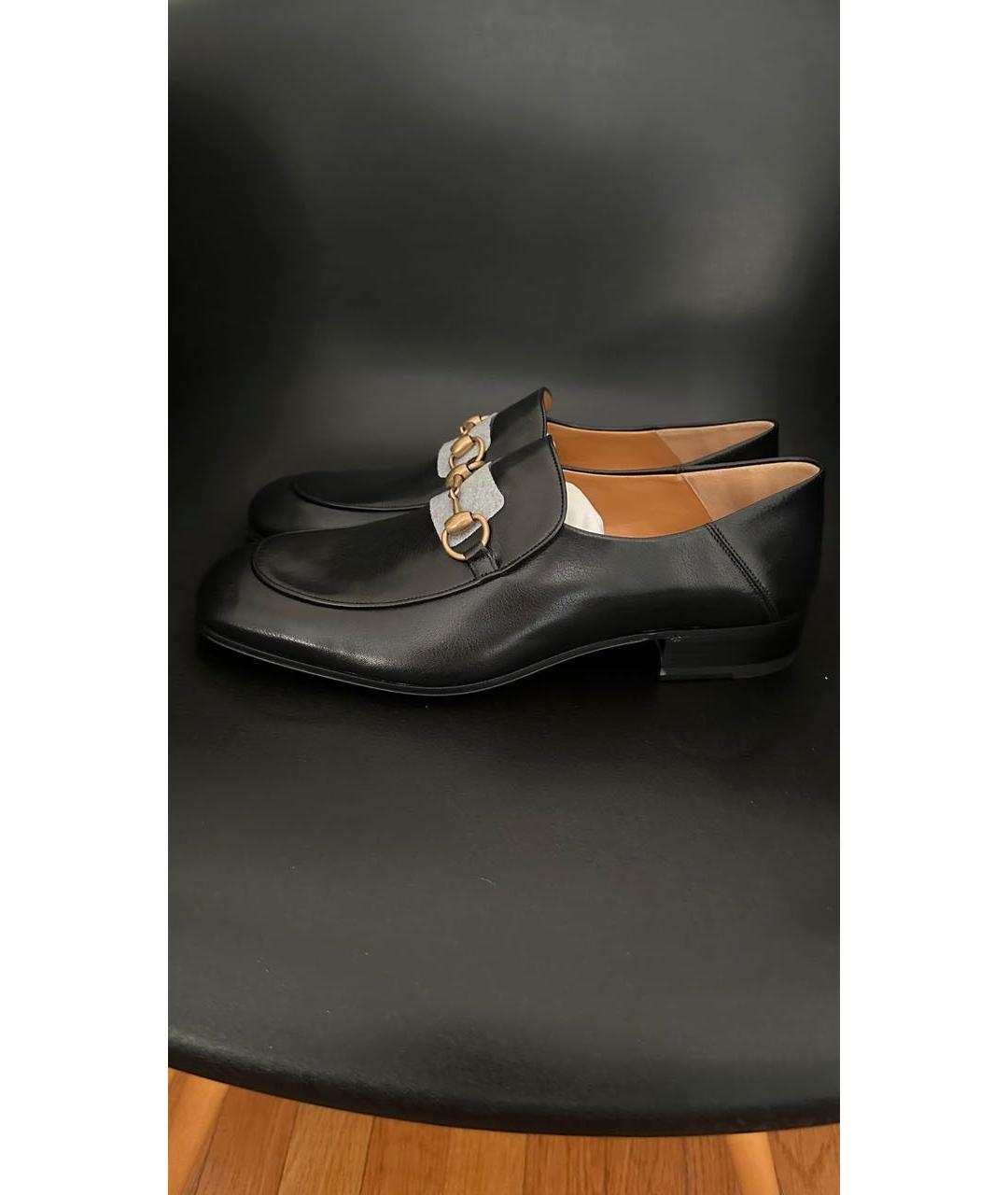 GUCCI Черные кожаные лоферы, фото 6