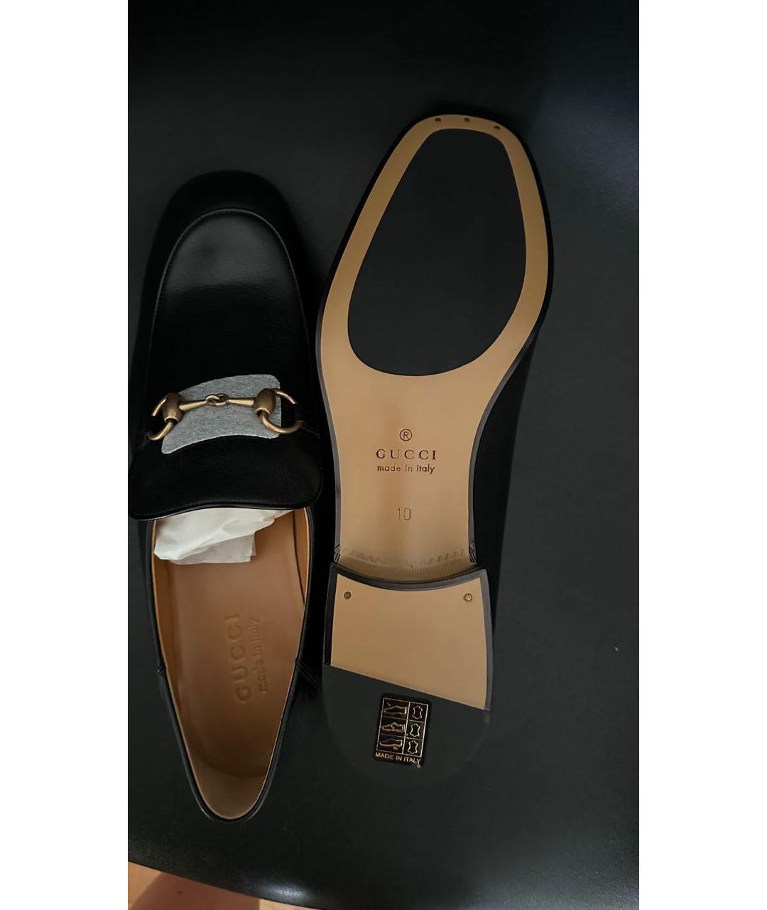 GUCCI Черные кожаные лоферы, фото 4