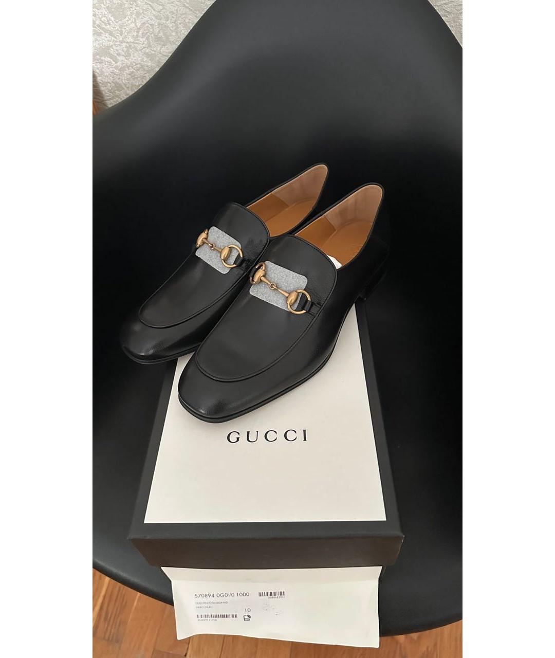 GUCCI Черные кожаные лоферы, фото 5