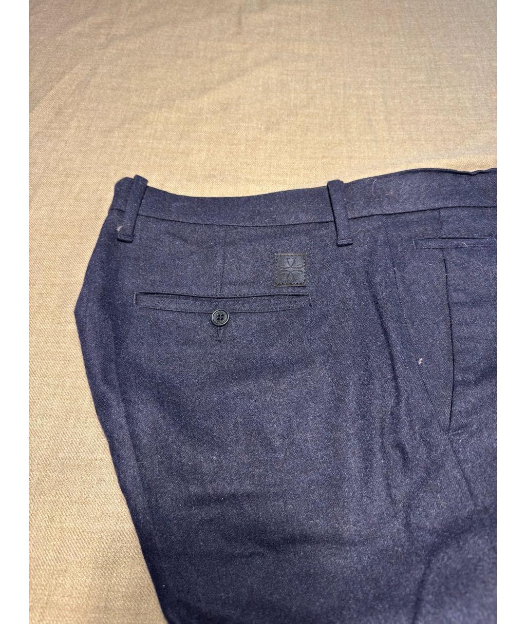 JACOB COHEN Темно-синие шерстяные повседневные брюки, фото 7