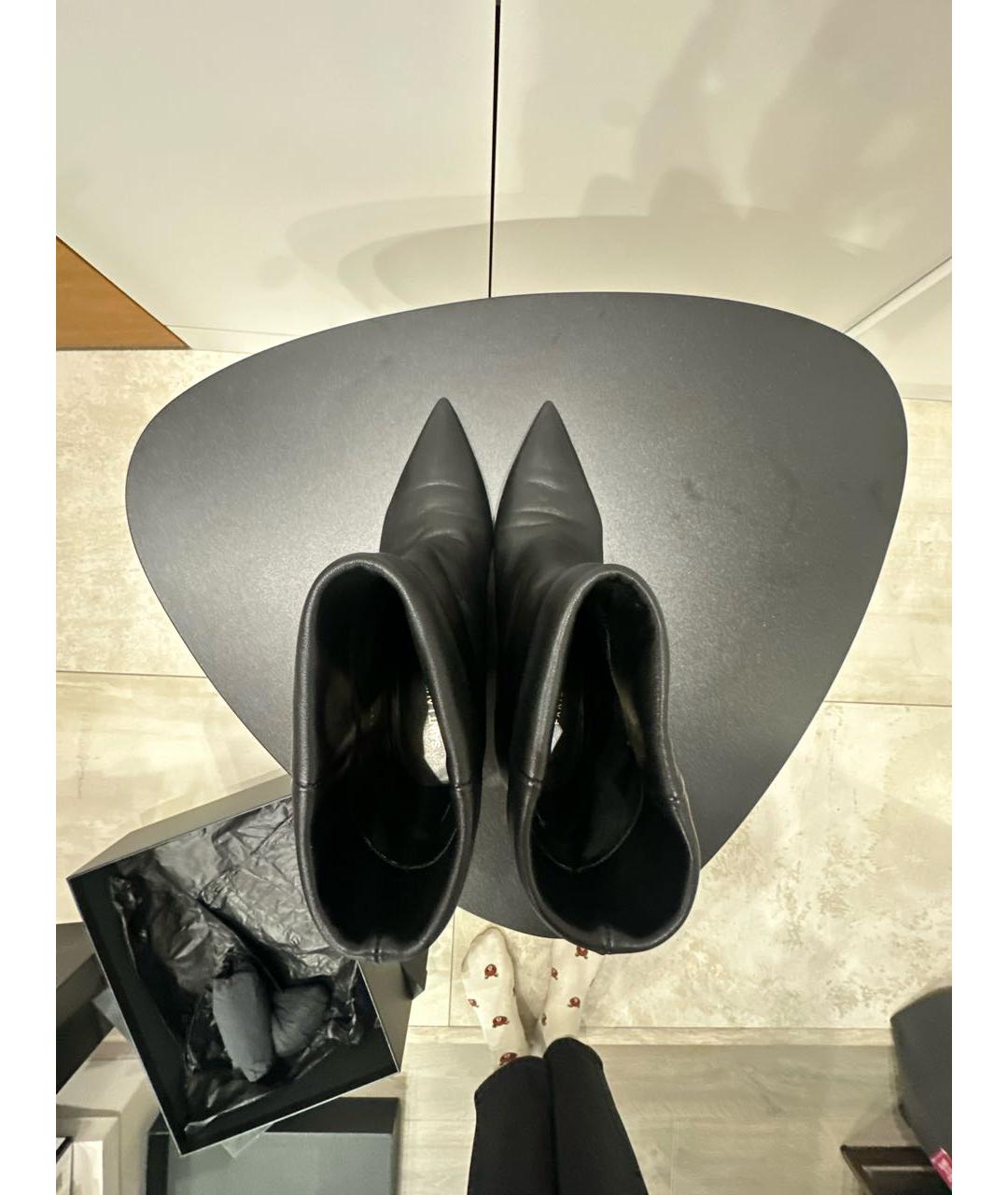 SAINT LAURENT Черные кожаные ботильоны, фото 3