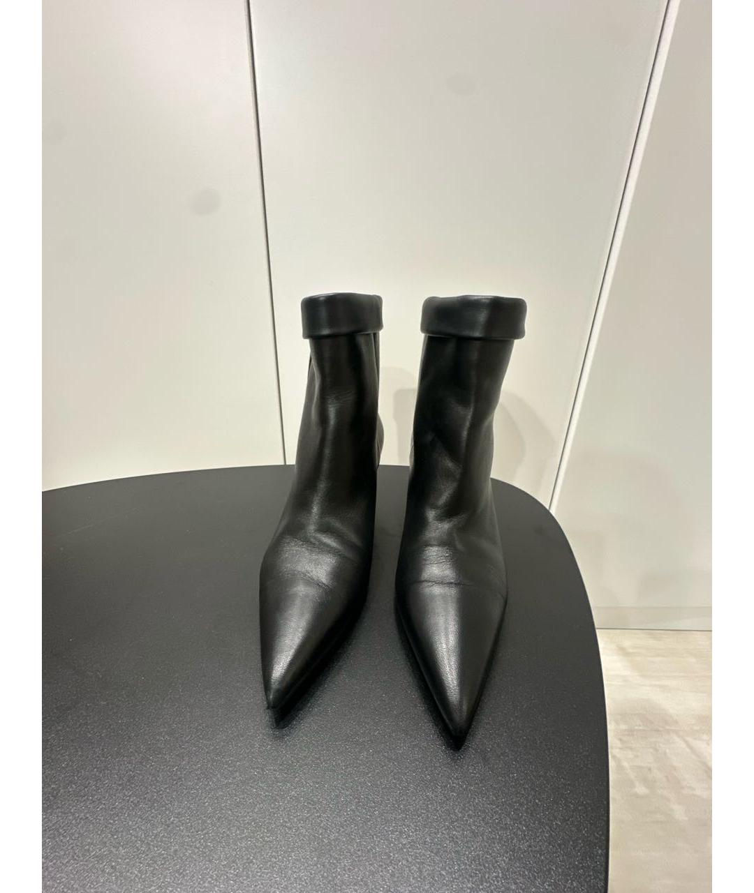 SAINT LAURENT Черные кожаные ботильоны, фото 2