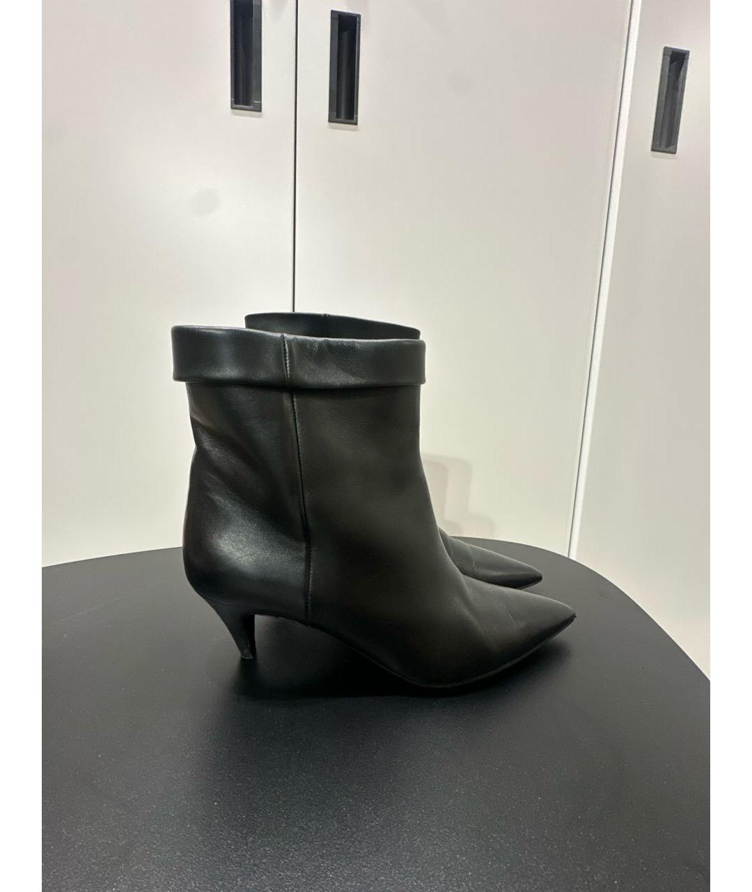 SAINT LAURENT Черные кожаные ботильоны, фото 7