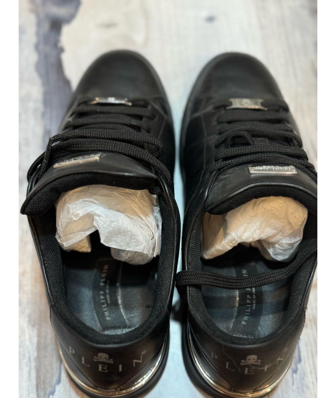 PATEK PHILIPPE Черные кожаные низкие кроссовки / кеды, фото 3