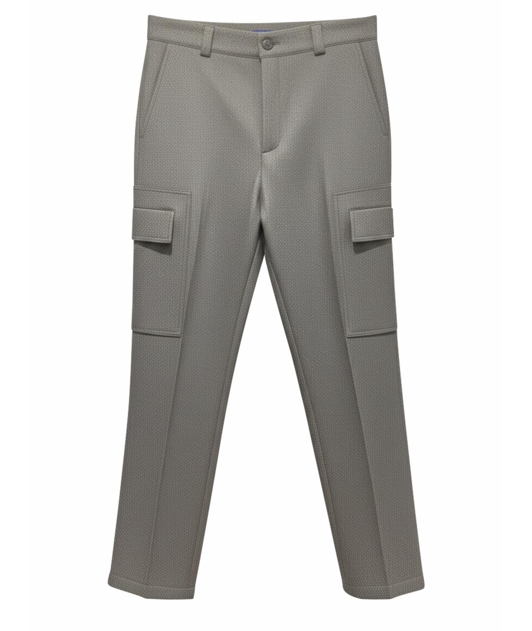 LOUIS VUITTON Серые шерстяные повседневные брюки, фото 1