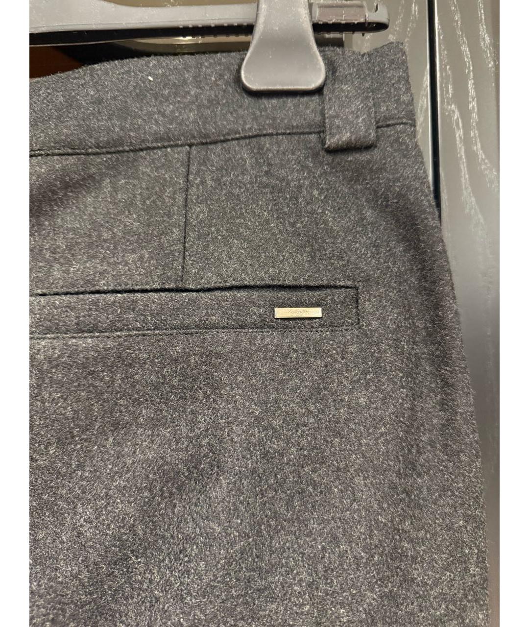 LOUIS VUITTON Серые шерстяные повседневные брюки, фото 8