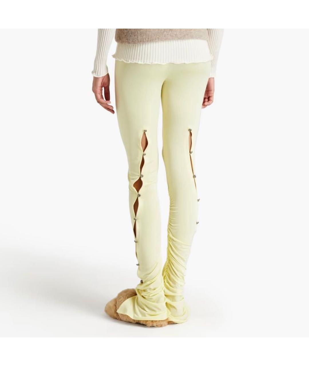 ACNE STUDIOS Желтые ацетатные леггинсы и велосипедки, фото 3