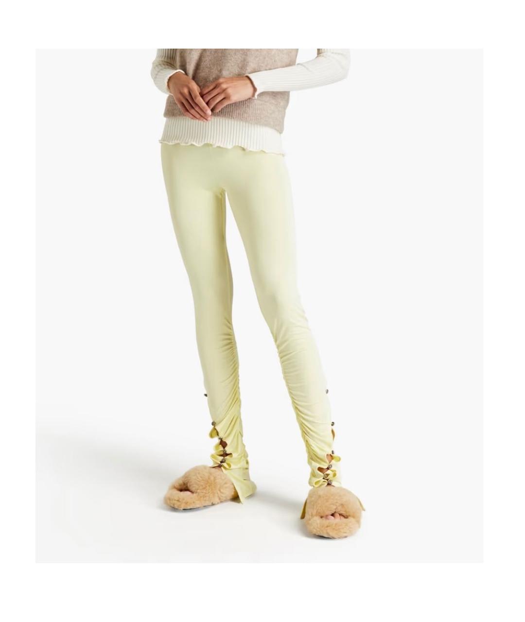 ACNE STUDIOS Желтые ацетатные леггинсы и велосипедки, фото 4