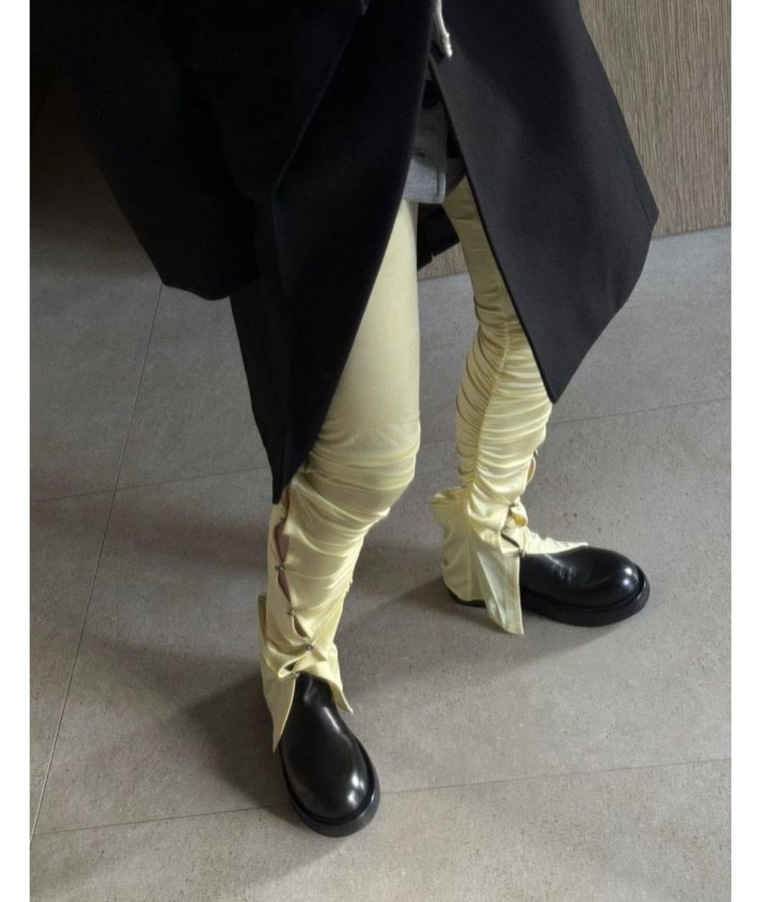 ACNE STUDIOS Желтые ацетатные леггинсы и велосипедки, фото 7