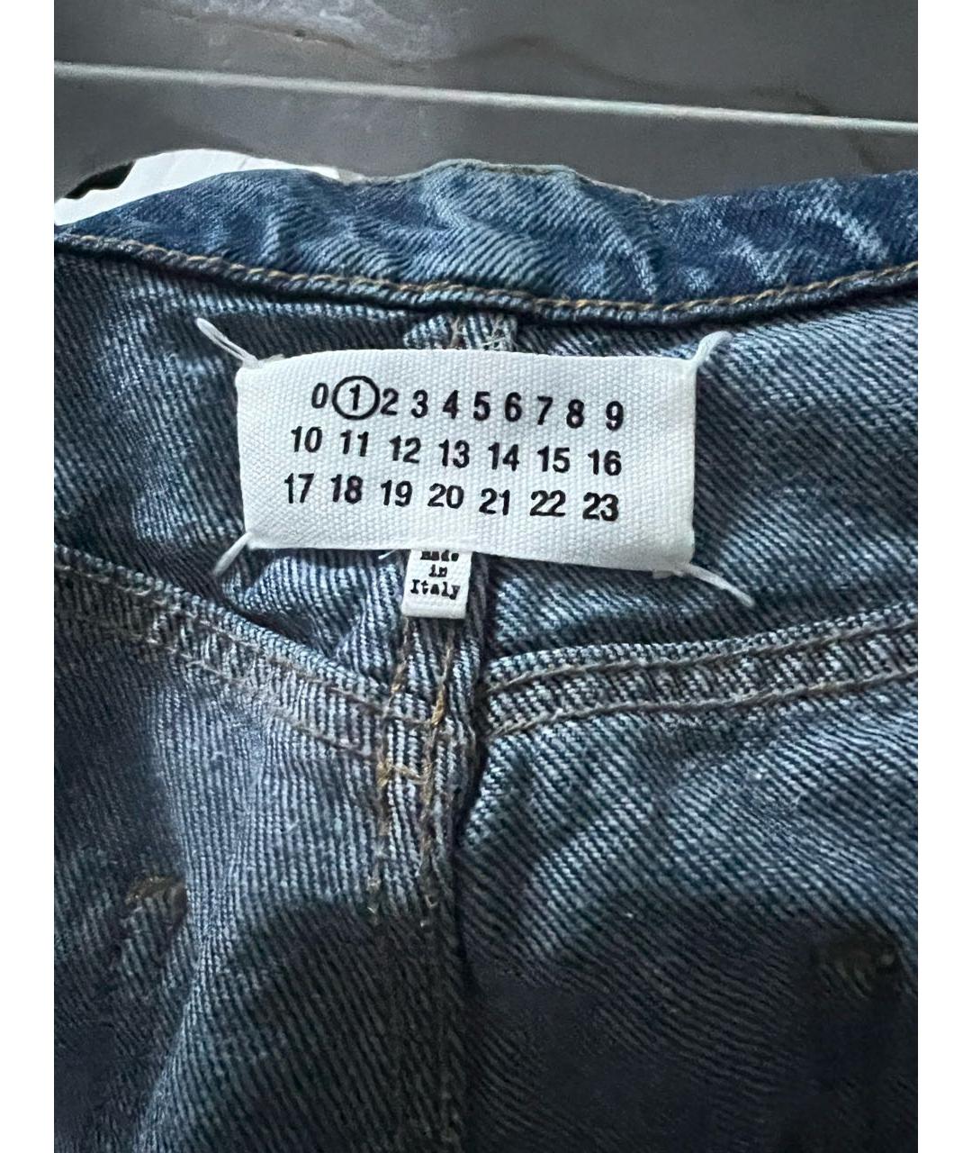 MAISON MARGIELA Голубые хлопковые прямые джинсы, фото 3