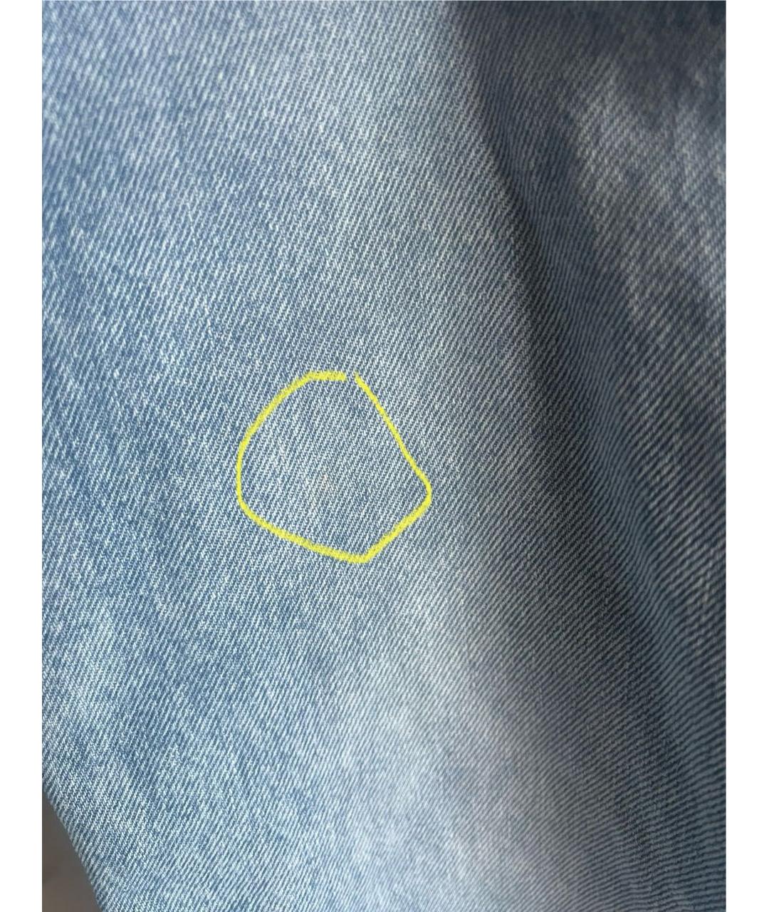 MAISON MARGIELA Голубые хлопковые прямые джинсы, фото 7