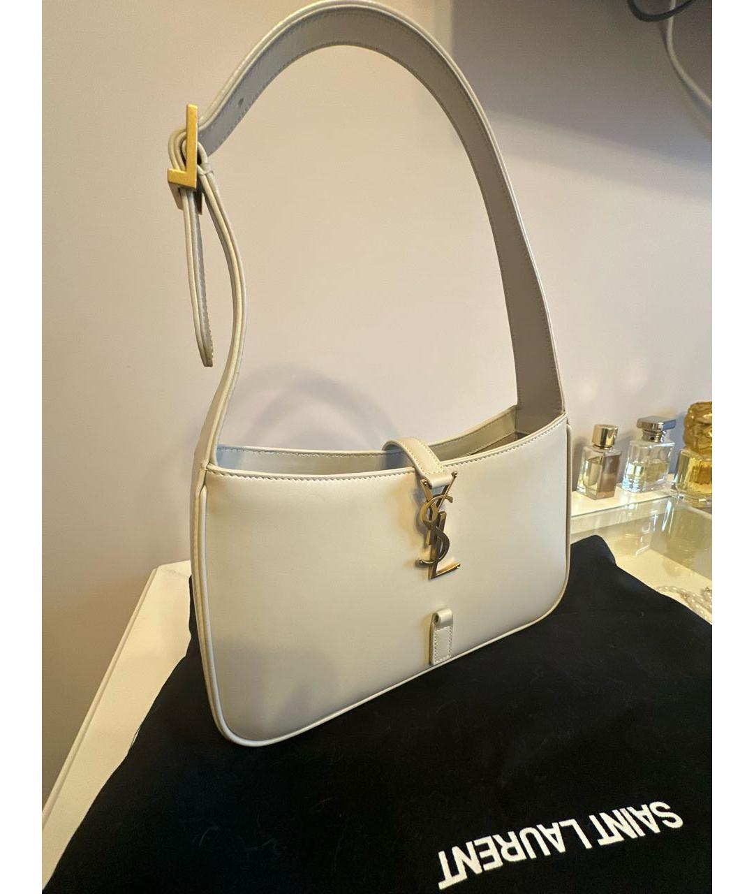 SAINT LAURENT Бежевая кожаная сумка тоут, фото 2