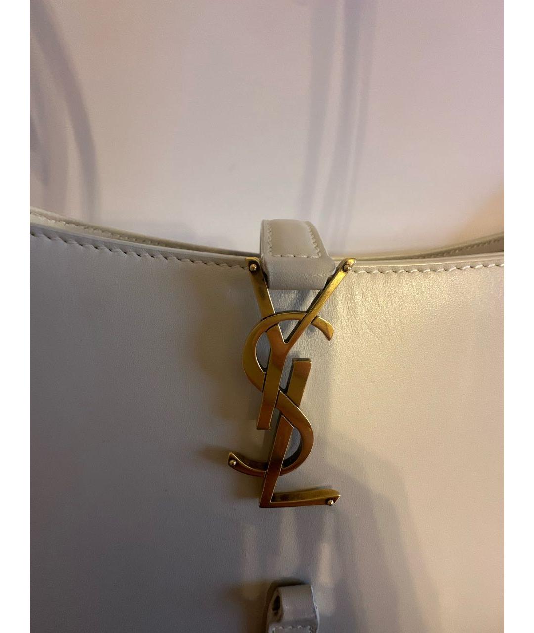 SAINT LAURENT Бежевая кожаная сумка тоут, фото 5