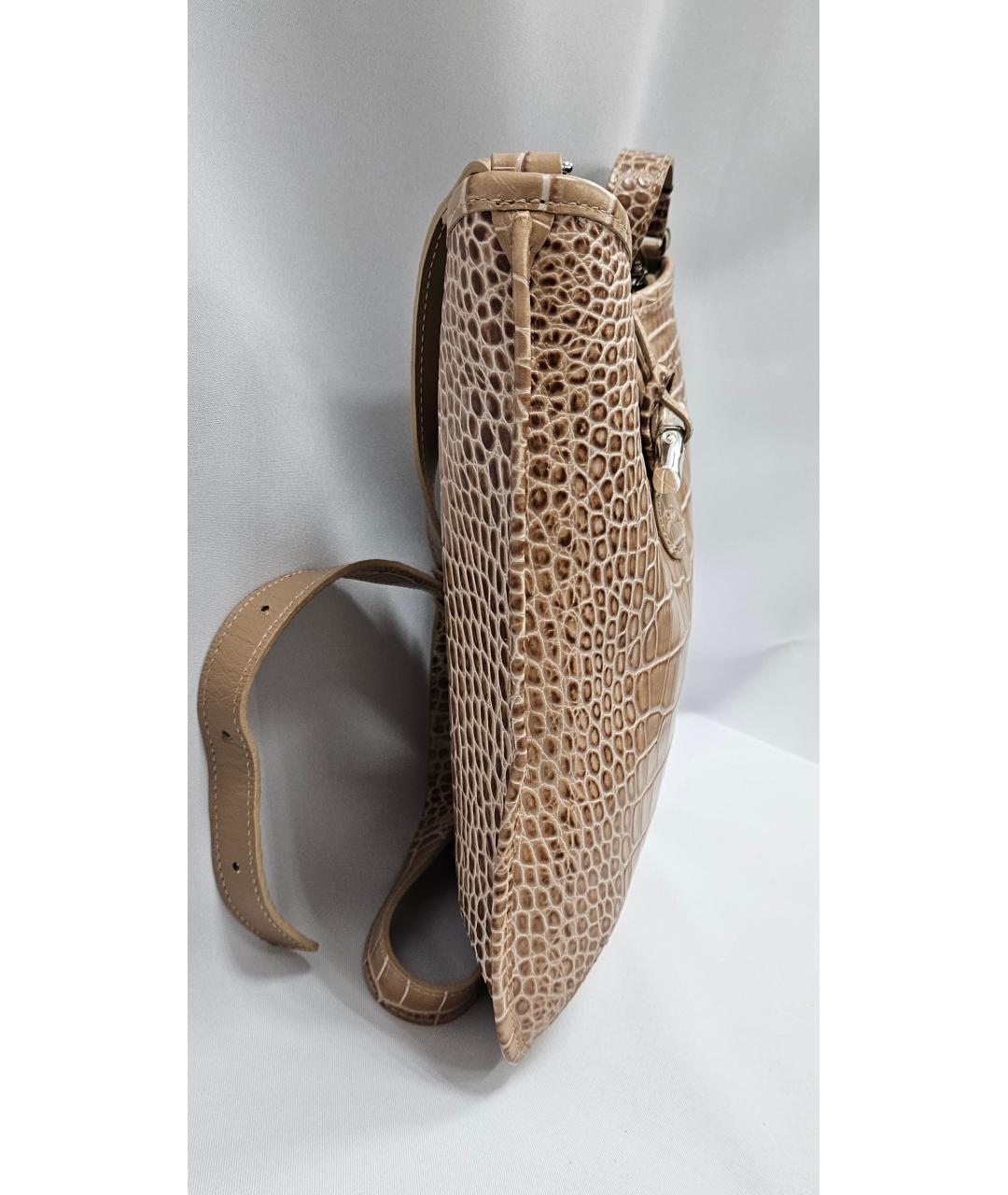 LONGCHAMP Бежевая кожаная сумка через плечо, фото 2