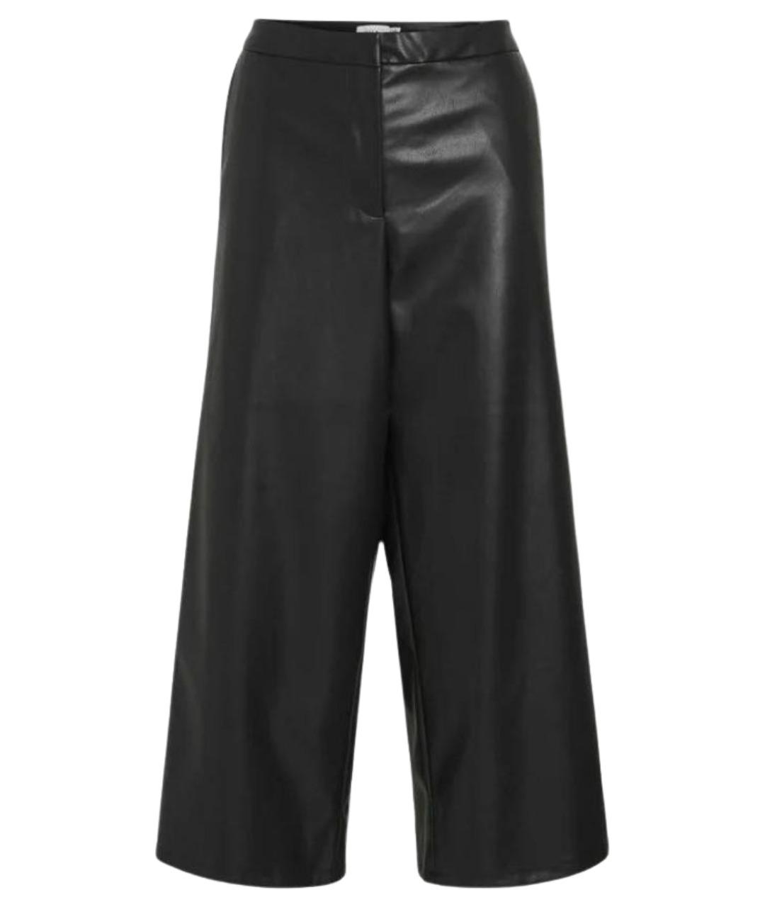 MAX MARA Черные кожаные кюлоты, фото 1