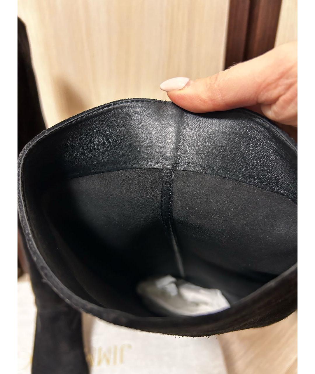 JIMMY CHOO Черные замшевые ботфорты, фото 7