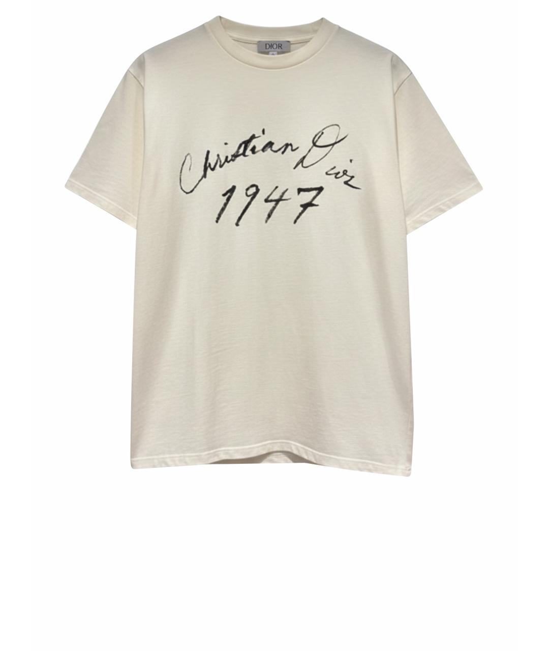 CHRISTIAN DIOR Белая хлопковая футболка, фото 1