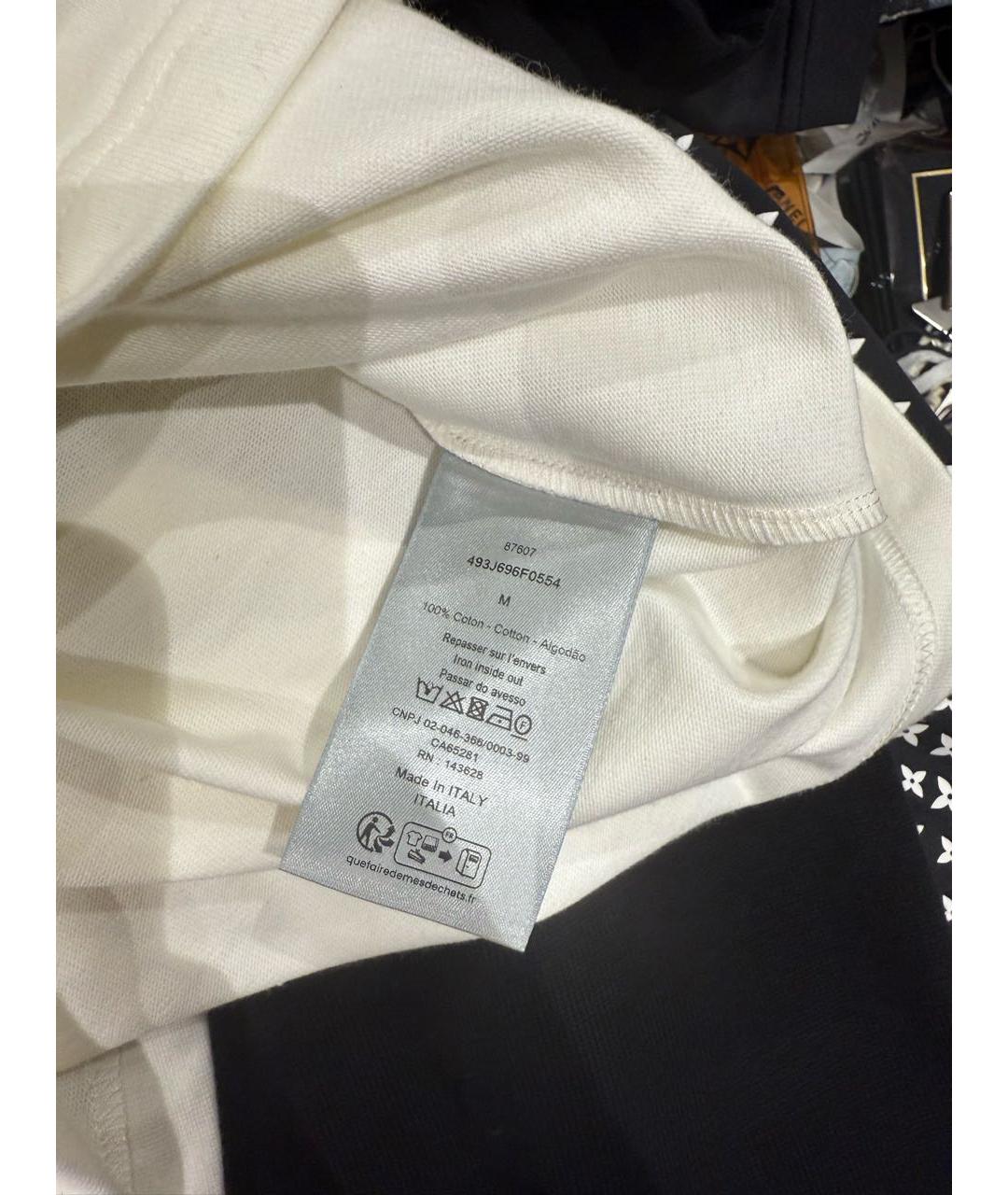 CHRISTIAN DIOR Белая хлопковая футболка, фото 5