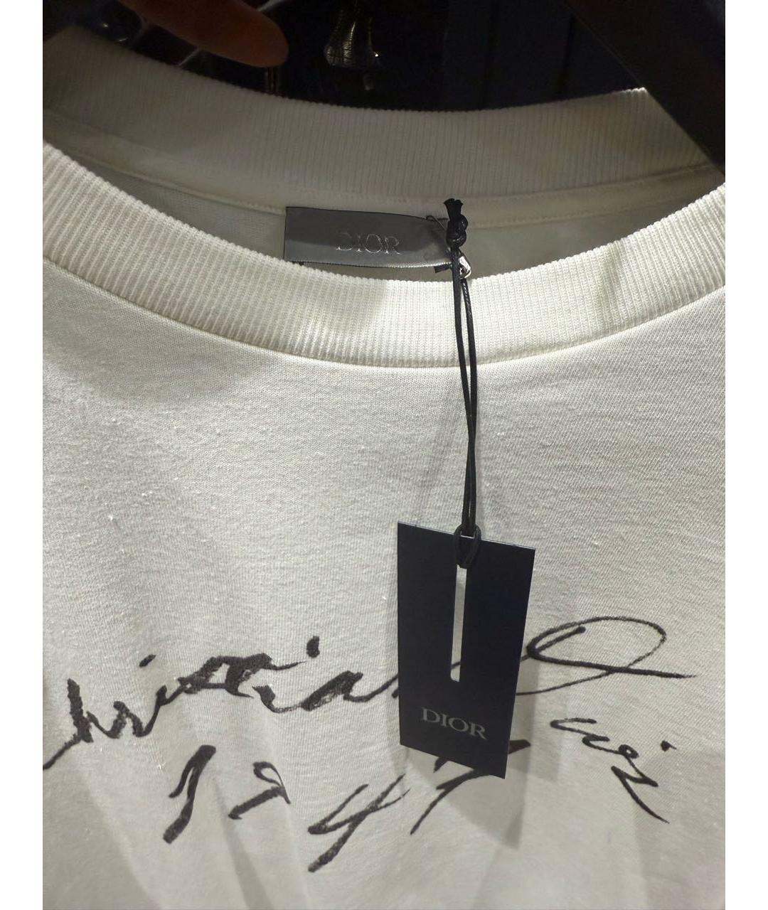 CHRISTIAN DIOR Белая хлопковая футболка, фото 3