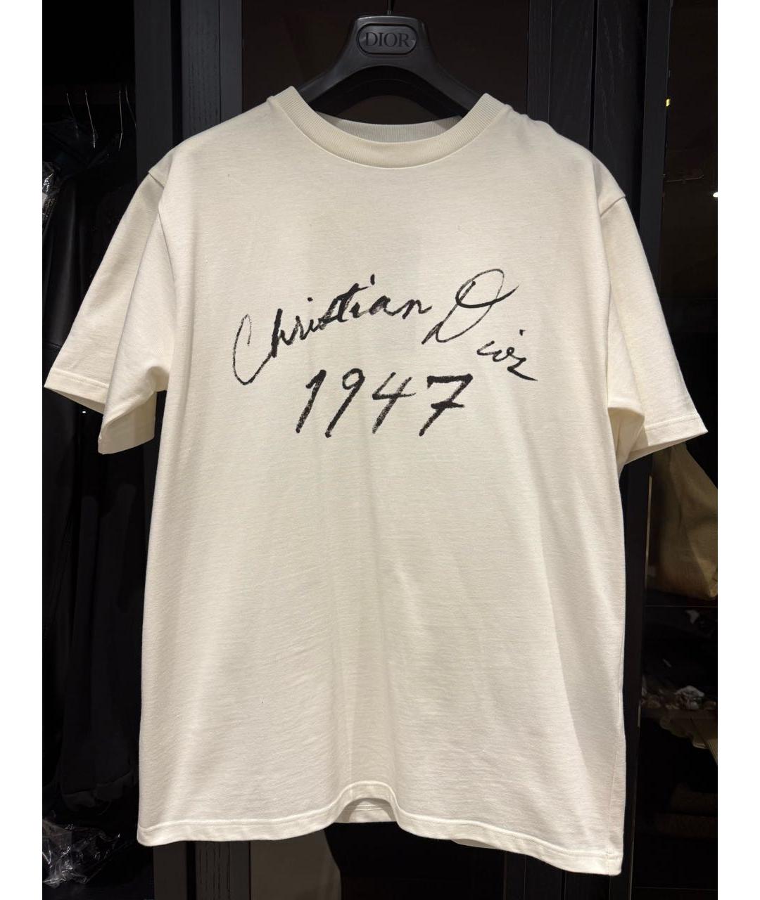 CHRISTIAN DIOR Белая хлопковая футболка, фото 6