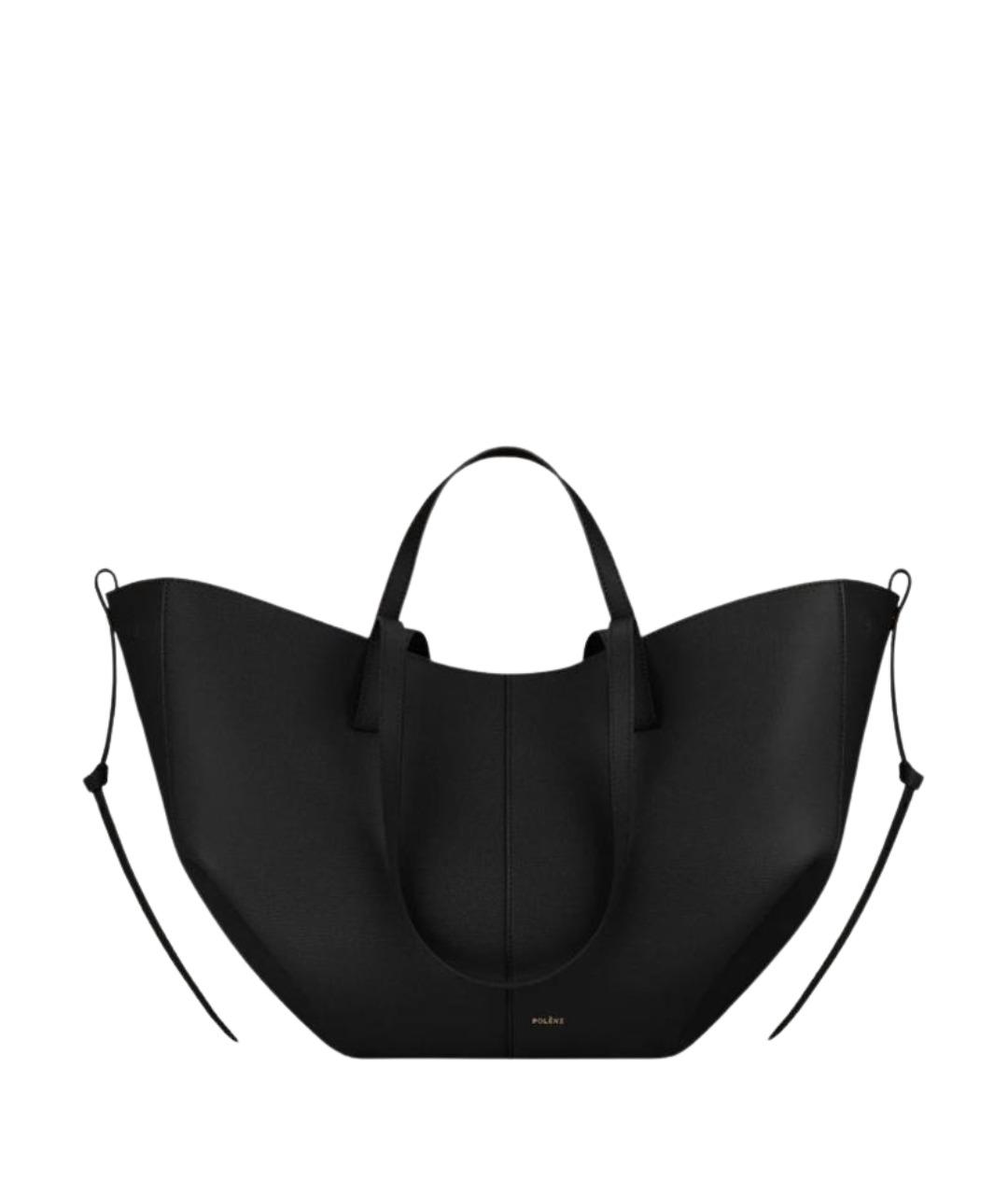 POLENE Черная кожаная сумка тоут, фото 1