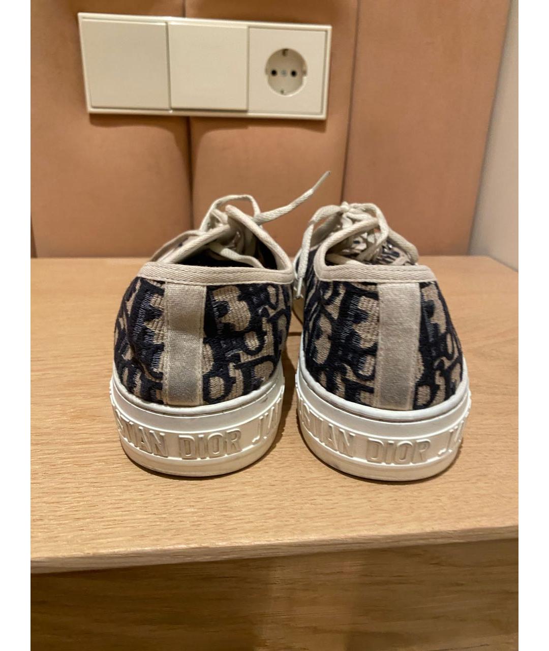 CHRISTIAN DIOR Бежевые текстильные кеды, фото 4