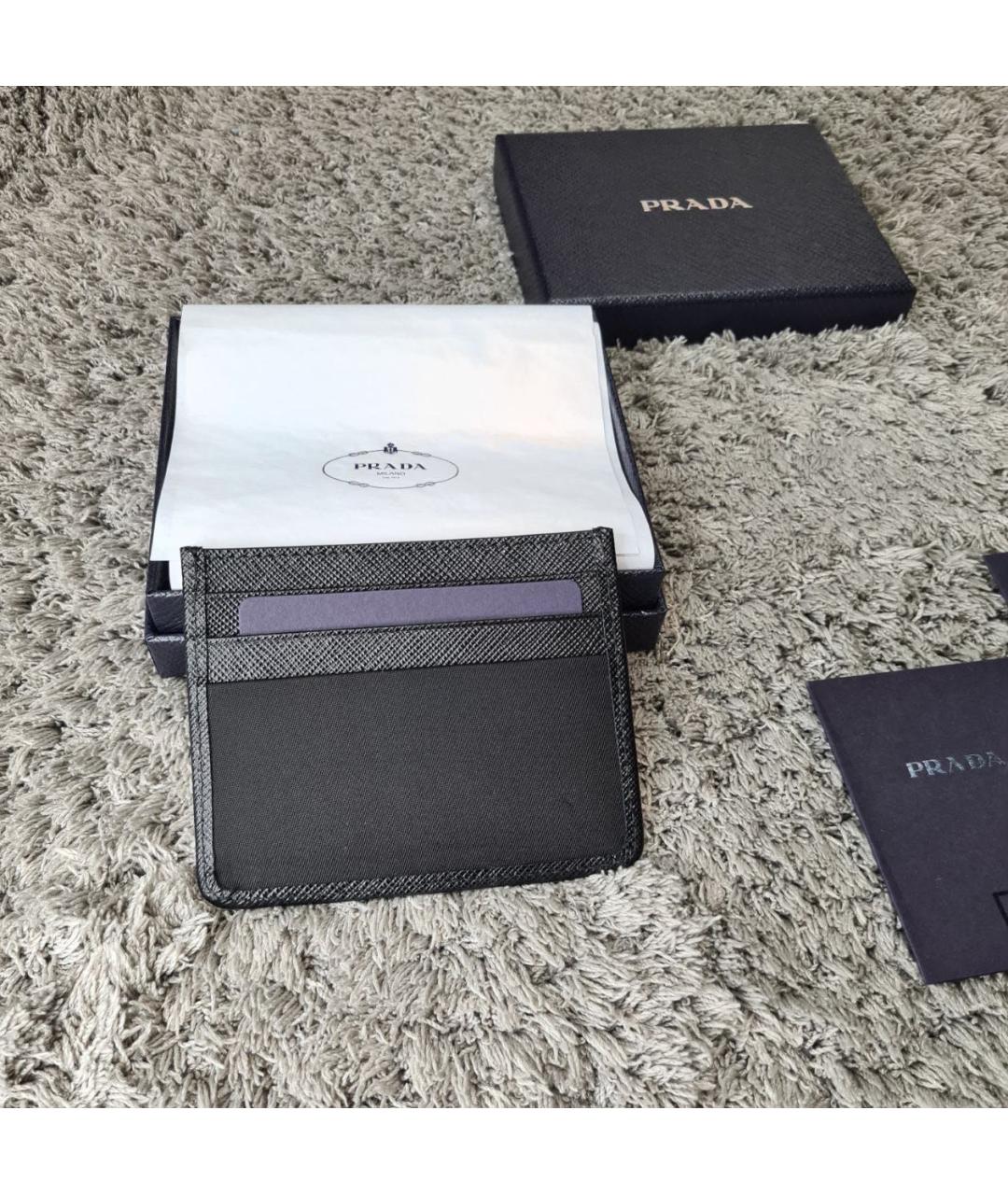 PRADA Черная кожаная визитница, фото 4