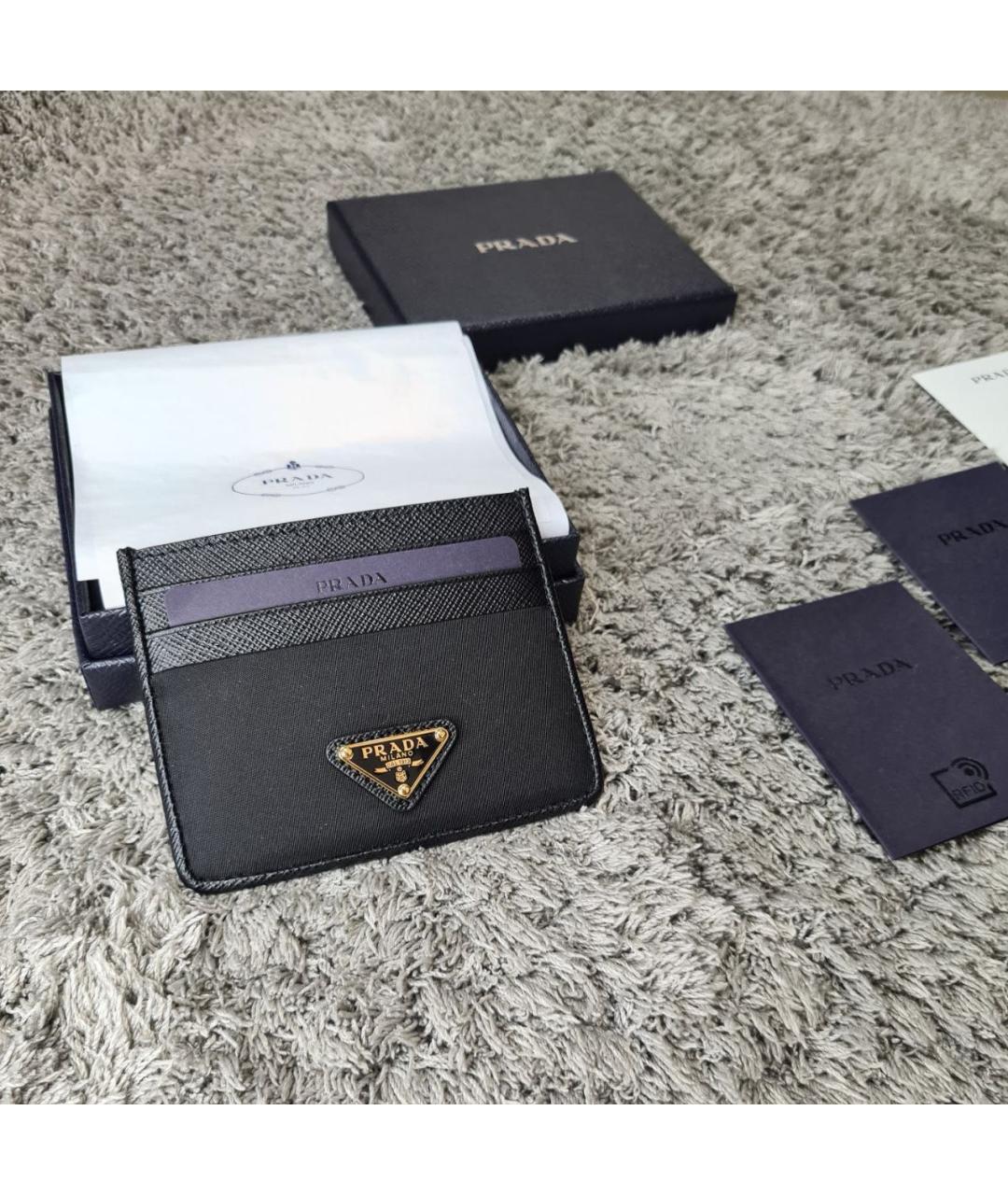 PRADA Черная кожаная визитница, фото 2