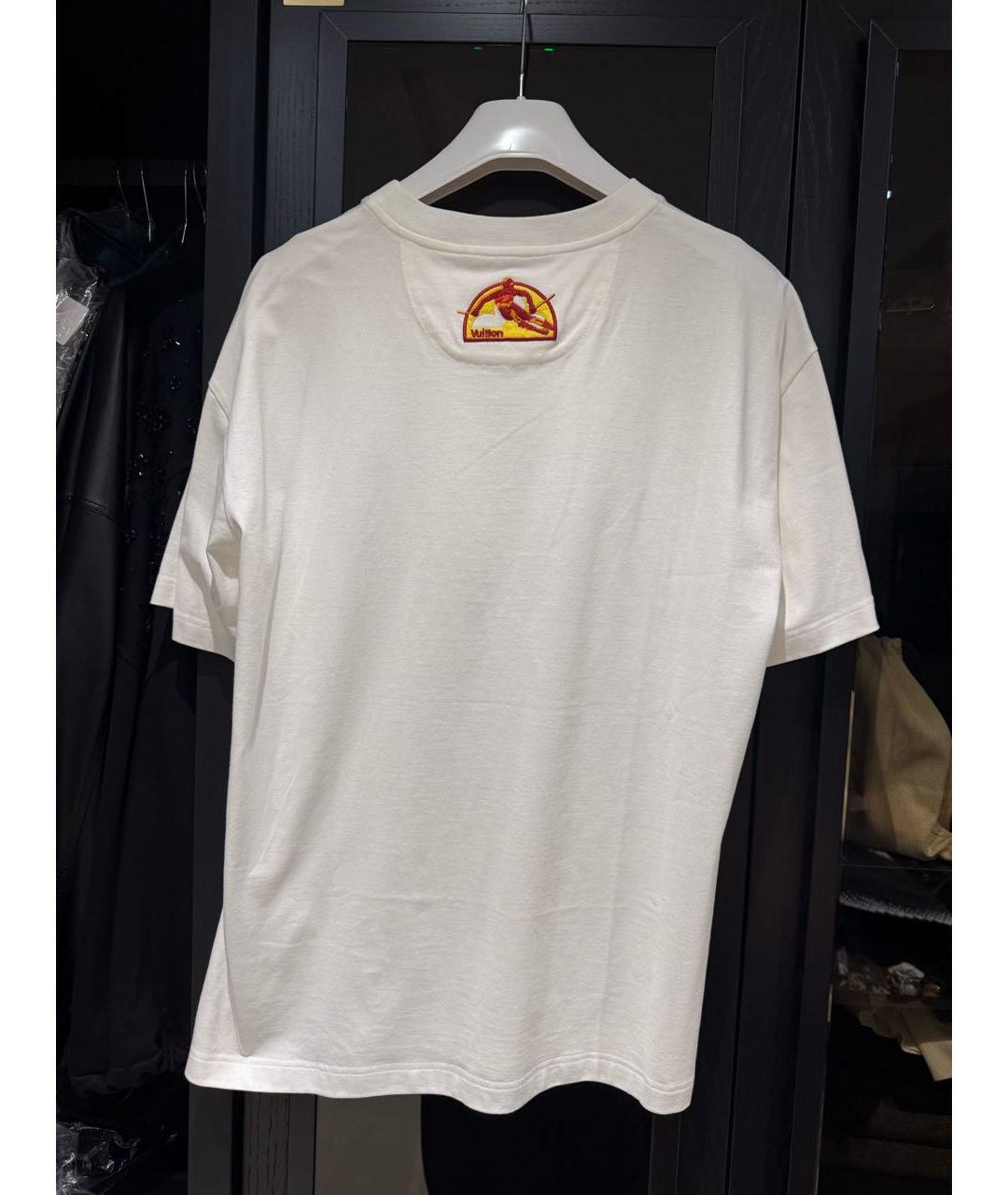 LOUIS VUITTON Белая хлопковая футболка, фото 5