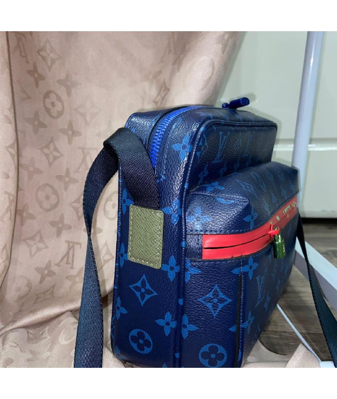 LOUIS VUITTON Синяя кожаная сумка через плечо, фото 7