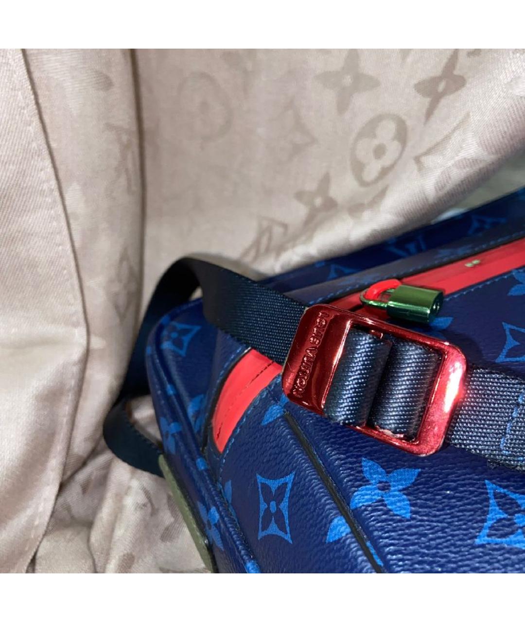 LOUIS VUITTON Синяя кожаная сумка через плечо, фото 6