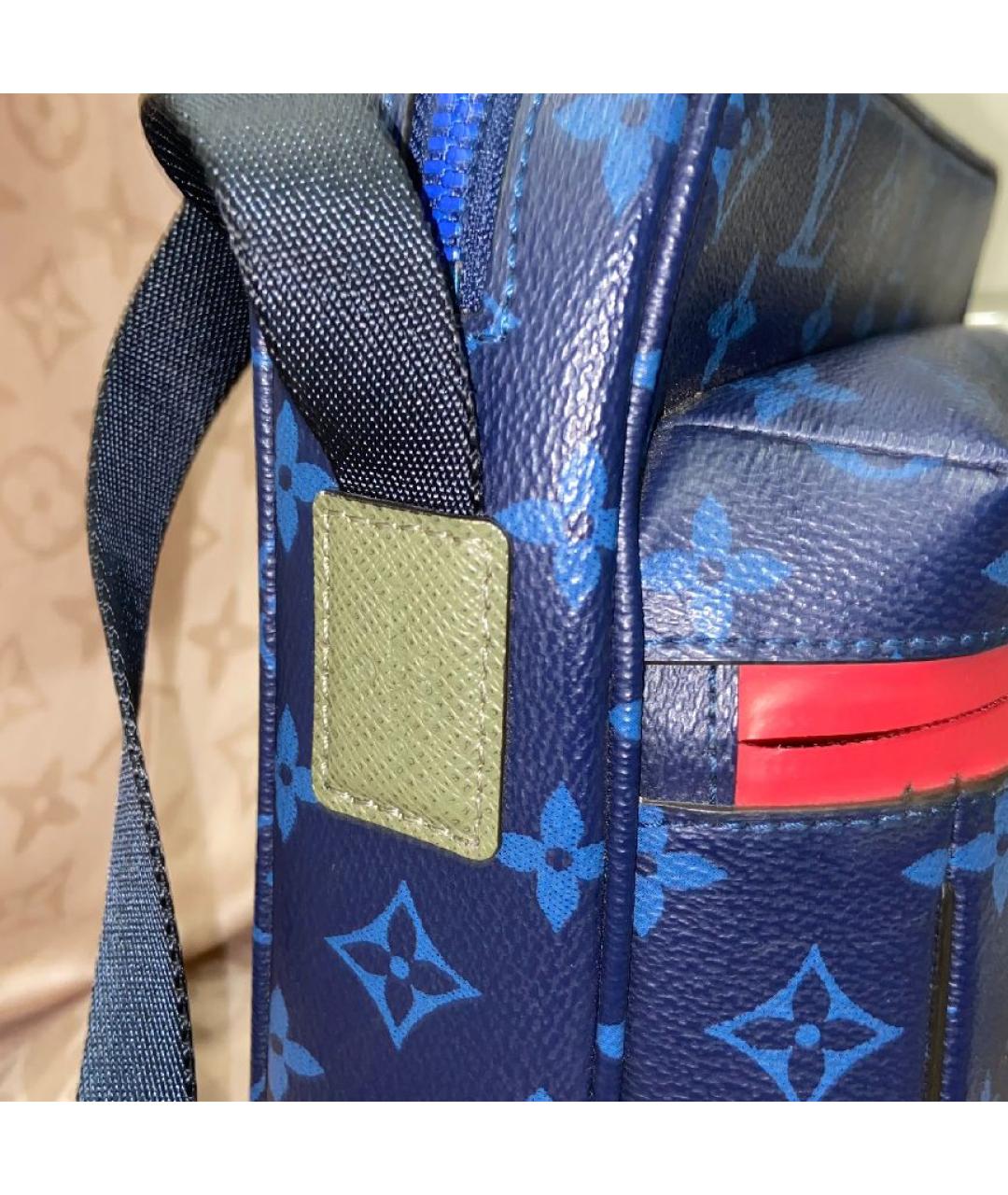 LOUIS VUITTON Синяя кожаная сумка через плечо, фото 5