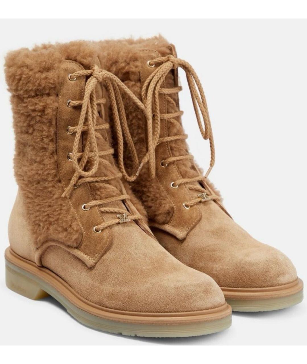 MAX MARA Бежевые замшевые ботинки, фото 8