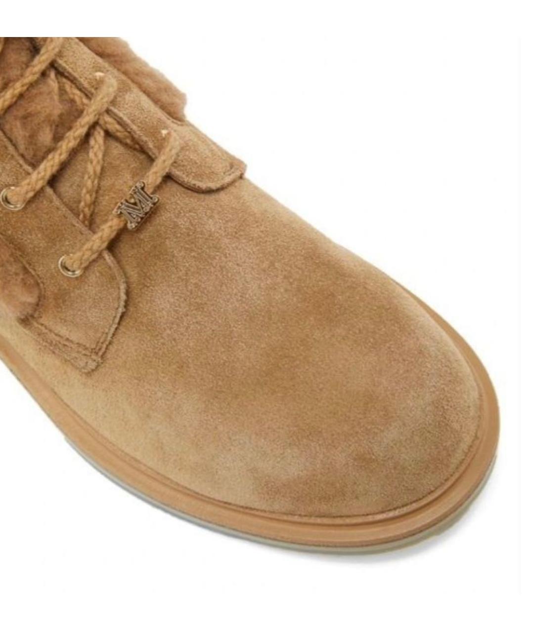 MAX MARA Бежевые замшевые ботинки, фото 6