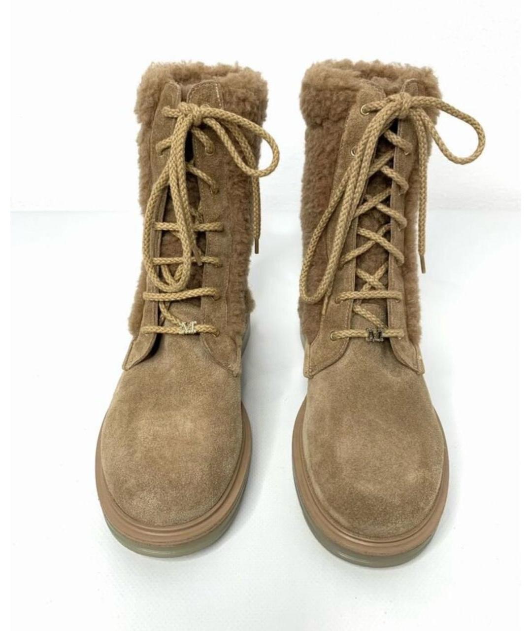 MAX MARA Бежевые замшевые ботинки, фото 2